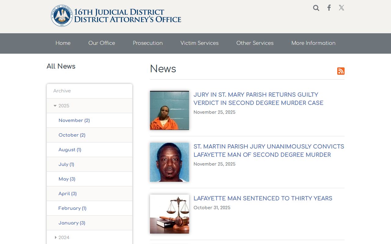 St. Mary Parish criminal court records District Attorney verdict announcements