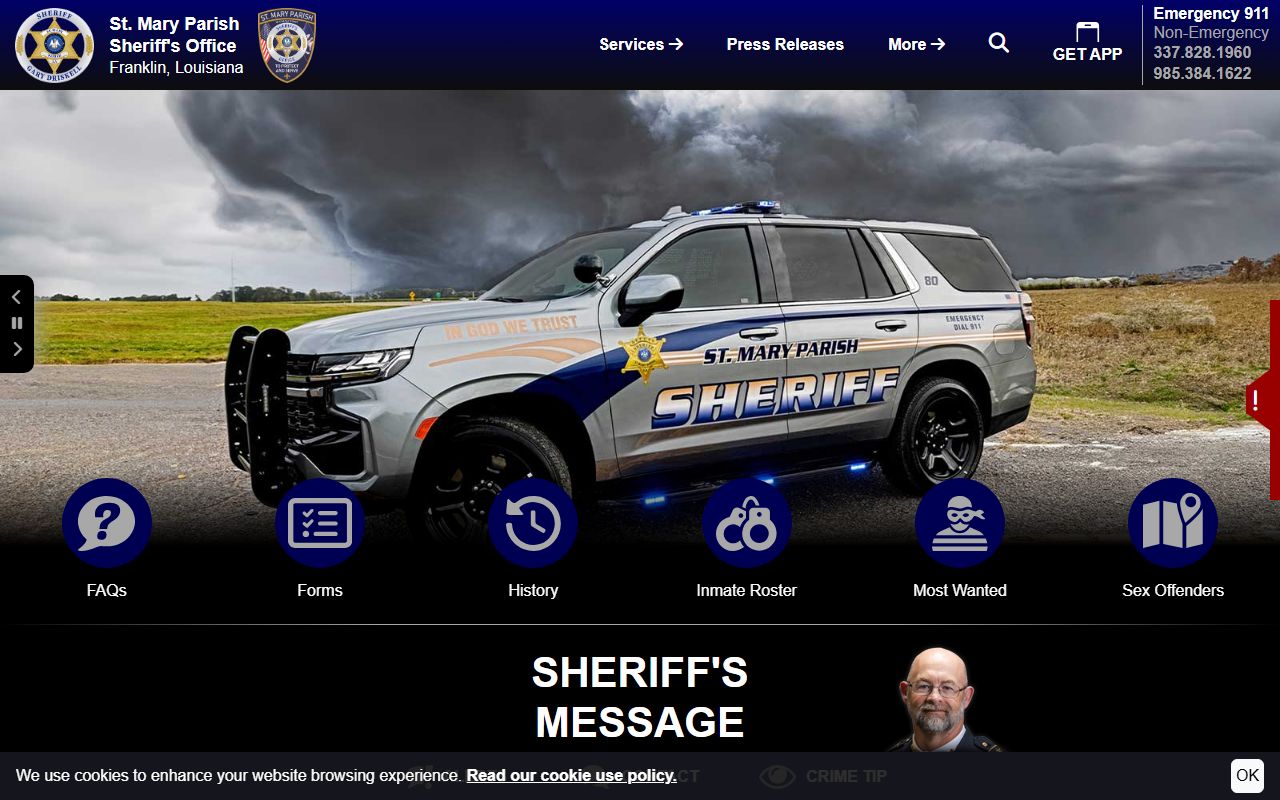 St. Mary Parish inmate and warrant records Sheriff homepage
