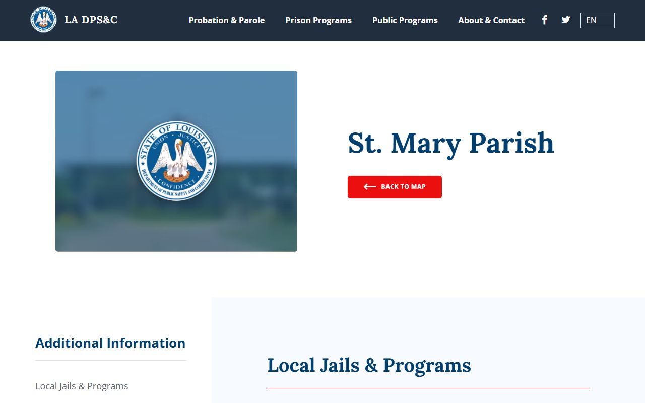 St. Mary Parish inmate search Louisiana DOC local jail directory