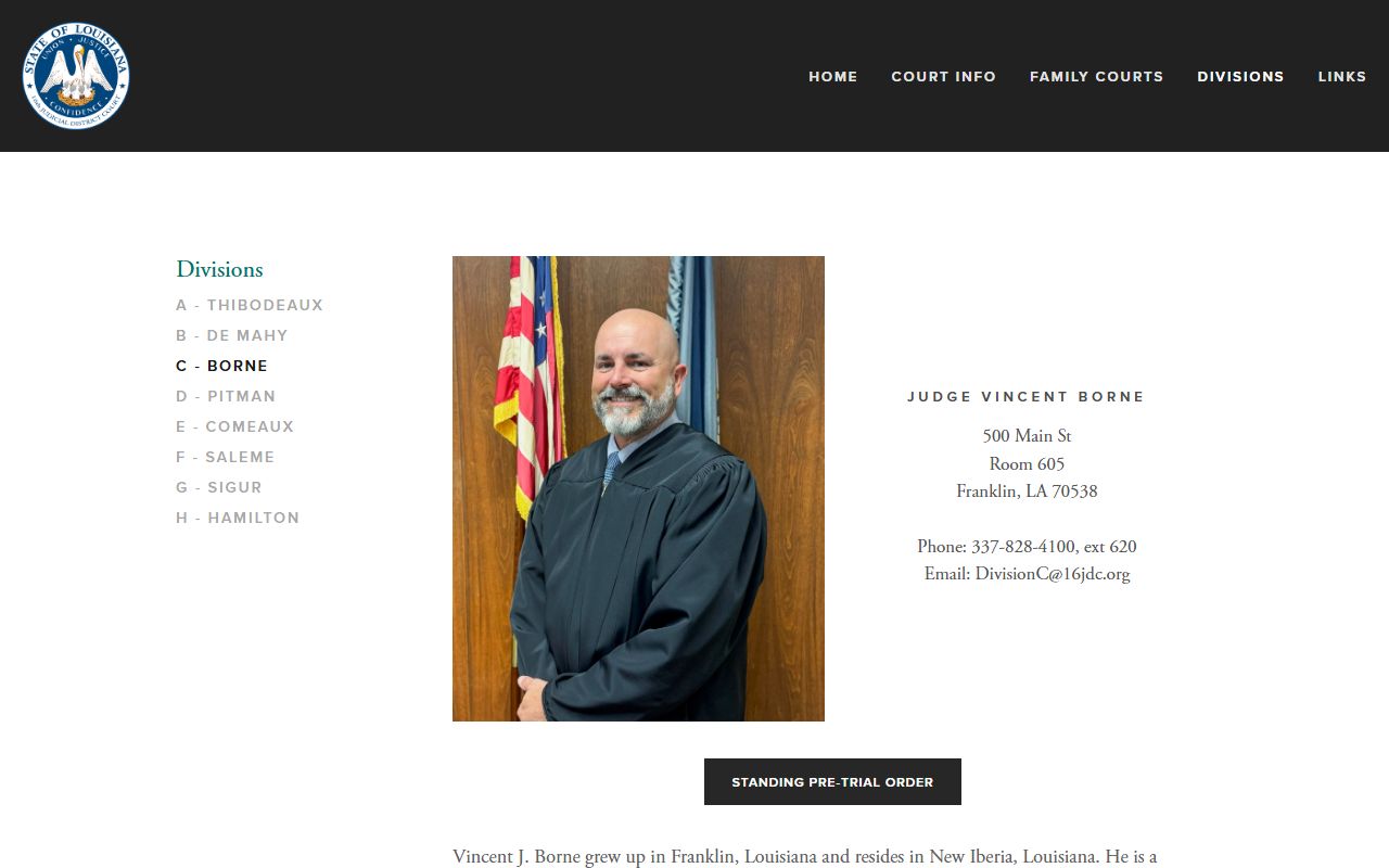 St. Mary Parish divorce records 16th JDC Division C court page
