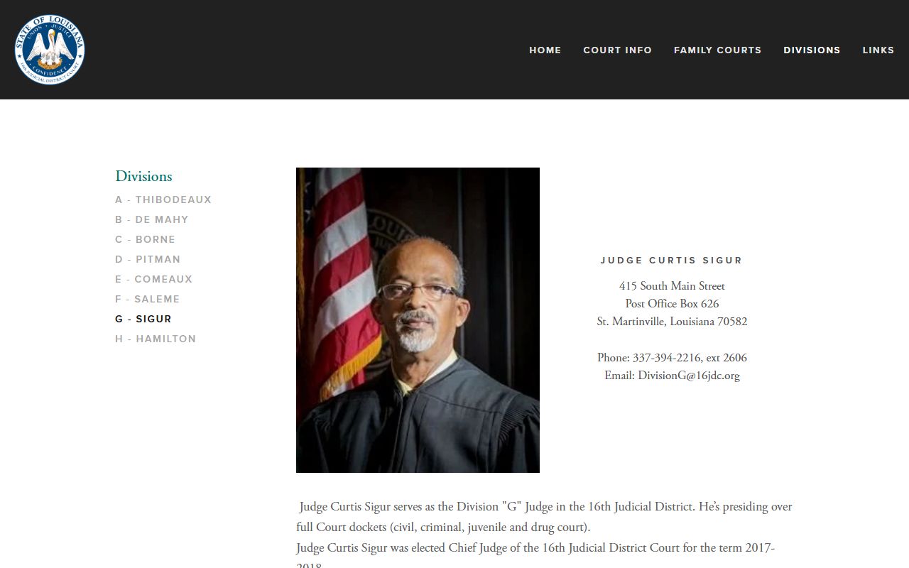St. Mary Parish probate records 16th JDC Division G page