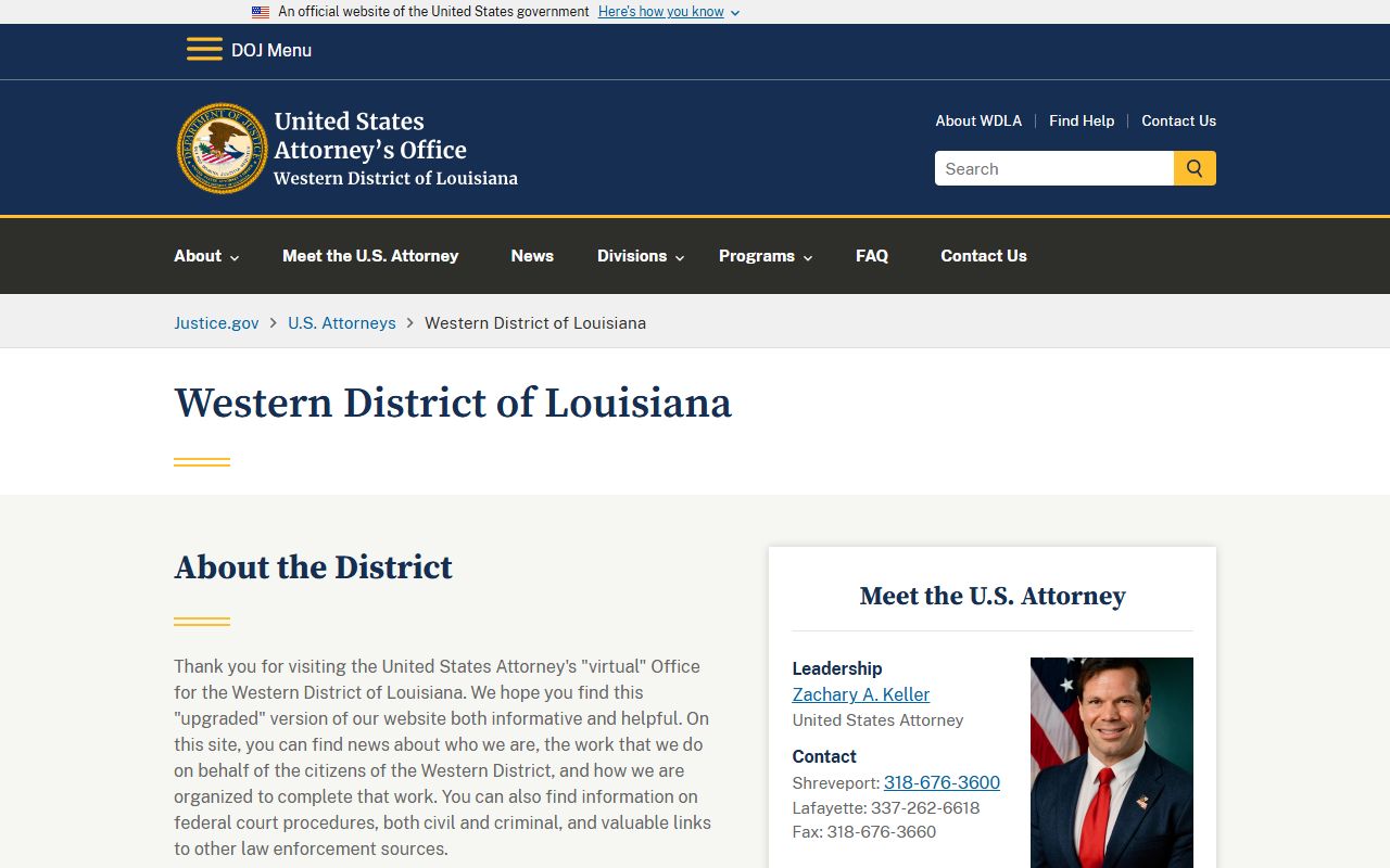 St. Mary Parish traffic court records and U.S. Attorney Western District of Louisiana